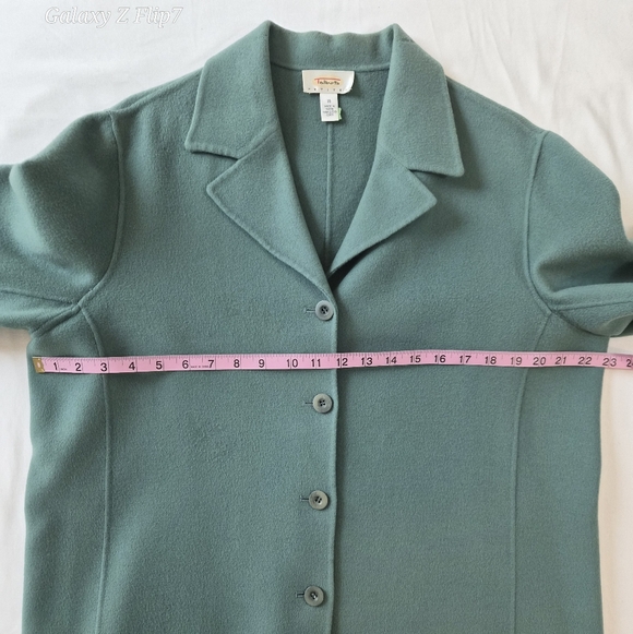 Talbots Petites 100% Wool Coat - Sage Green - Size 16P - Vintage - Picture 4 of 12